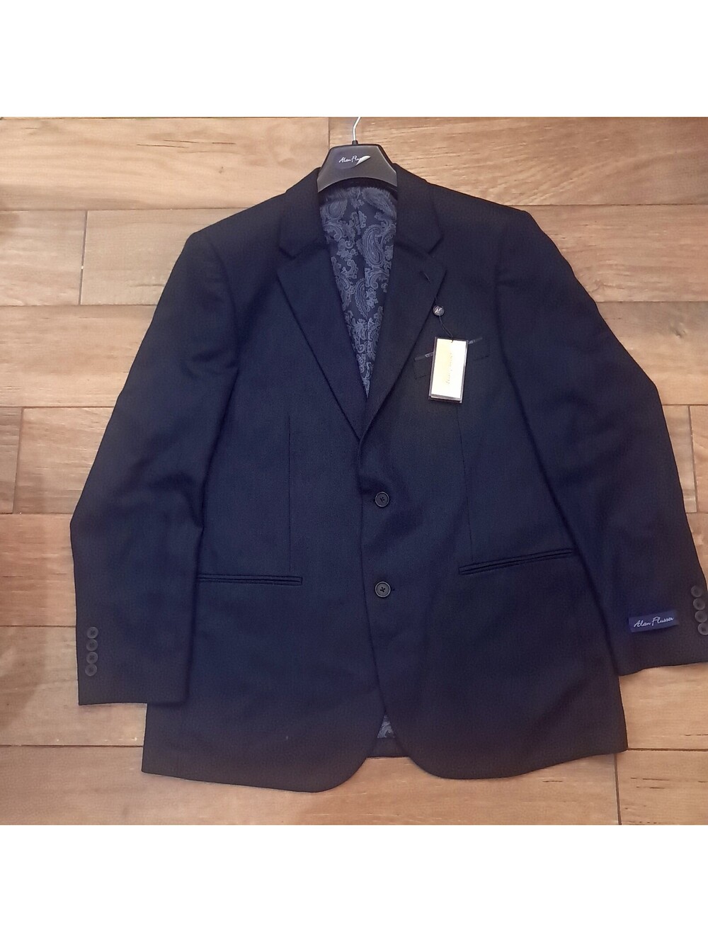 NEW Alan Flusser blazer sz 42R 42 regular navy blue herringbone suit jacket